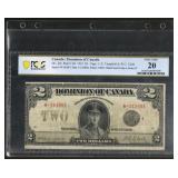 PCGS VF20 Canada 1923 $2 Note Black Seal Group 4