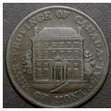 Cda Token  PC-1B4 1844 Montreal Half Penny Token B