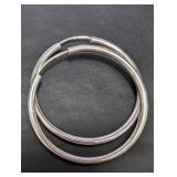 Silver Hoop 34mm Earrings Retail Value $50