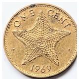Bahama Islands 1969  Elizabeth II 1 CENT coin