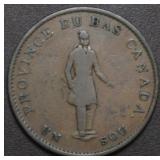 Cda Token LC-8A2 Quebec 1837 Half Penny Bank Token