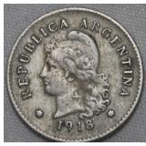 Argentina 10 Centavos 1918