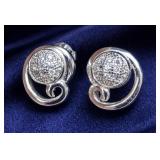 Silver 1.93g Cz Earrings Retail Value $60