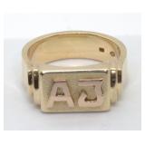 14k Gold Men's Monogram Ring 18.76 g Size 12.5