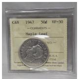 ICCS Canada Fifty Cents 1947 Maple Leaf VF-30