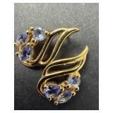 Silver 2g Tanzanite 0.8ct Gold-Plated Dainty