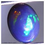 Oval AAA Floral Flash Play Of Color Crystal Black