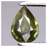 0.41ct 5.8x4.2mm Pear Natural Green Sapphire - Unh