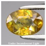 0.97ct 7x5mm Oval Natural Greenish Yellow Sphene G