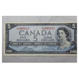 Canada $5 Banknote 1954 BC-39c  Bouey Rasminsky