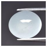 5.15ct 11.5x10.2mm Oval Cabochon Natural Blue Aqua