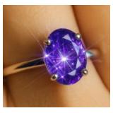 Silver 2.16g Blue Sapphire 1ct Ring Retail