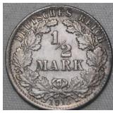 Germany Empire 1918J Half Mark