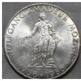 Austria 25 Shillings 1956 Birth of Mozart Uncircul
