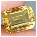 Antique Concave Cut Natural Yellow Citrine 9.48ct