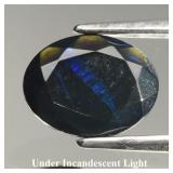 0.64ct 8.2x6.3mm Oval Natural Black Opal - Color P