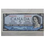 Canada $5 Banknote 1954 BC-31a Devils Face Coyne T