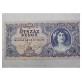 Hungary 1945  500 Pengo Banknote