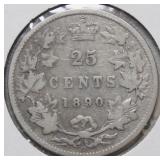 Canada 25 Cent 1890H