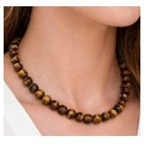 Genuine Tigereyes With Silver Lock Necklace