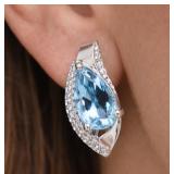 Silver 3.84g B.Topaz App 2ct Earring