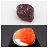 2.22ct 8x6.3mm Rough Natural Orange Spessartite Ga
