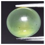 4.22ct 10.3x9mm Oval Cabochon Natural Green Prehni