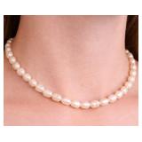 Silver Fresh Water Pearl Necklace 16'
