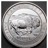 Canada 8 Dollars 1.25 oz Silver 2015 Bison