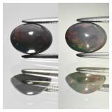 0.73ct 8x6mm Oval Cabochon Natural Black Opal - Ra
