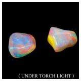 Pair 2pcs Rare AAA Floral Flash Play Of Color Crys