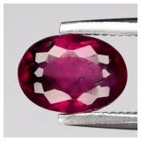 0.90ct 6.8x5mm Oval Natural Purplish Pink Rhodolit