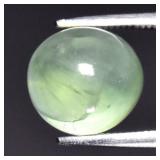 4.91ct 9.5x8.8mm Oval Cabochon Natural Green Prehn