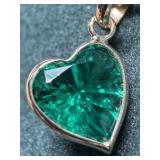 10K Gold Lab Emerald 1.15ct Handcrafted
