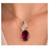 Silver Genuine Garnet App 1ct Pendant