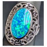 Silver 6.9g Opalite Ring Retail Value $280