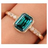 APPR $1855 10K Gold 1.4g Lab Diamond 0.95+0.07ct R