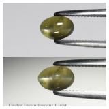 0.50ct Oval Cabochon Natural Green Cat's Eye Chrys