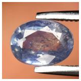 0.79ct 6.7x5mm Oval Blue Sapphire - Heated Glass F