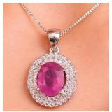 Silver 2.76g Ruby 2ct Pendant