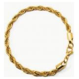 6mm 18k Gold Plated Rope Bracelet