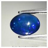 0.69ct 8x6mm Oval Cabochon Natural Black Opal - Co