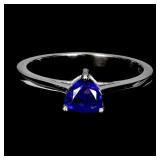 925 Sterling Silver Ring Triangle Blue Sapphire 5m