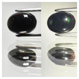 0.68ct 7.8x6mm Oval Cabochon Natural Black Opal -