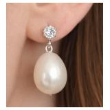 10K Gold 1.08g F.W.Pearl & Lab Diamond 0.05ct