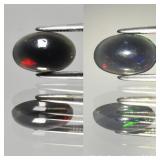 0.75ct 9.5x6mm Oval Cabochon Natural Black Opal -