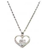 1ct Simulated Diamond CZ Platinum Plated Necklace