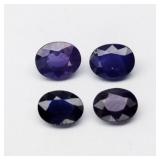 4pcs Lot 0.86ct Oval Natural Purple Blue Sapphire