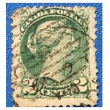 Canada 1872 Queen Victoria 2 Cents Stamp #36