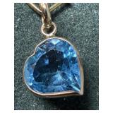 10K Gold Blue Topaz 2ct Handcrafted